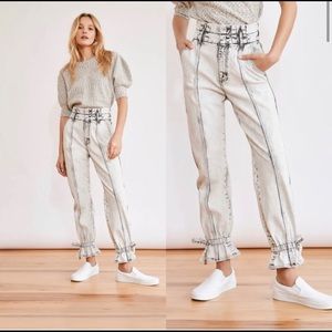 Something Navy Sylvia Denim Pants with Tie